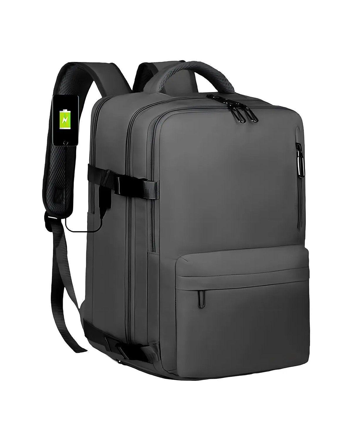 Mochila para Viaje Impermeable con Puerto USB y Antirrobo, 35 L-0