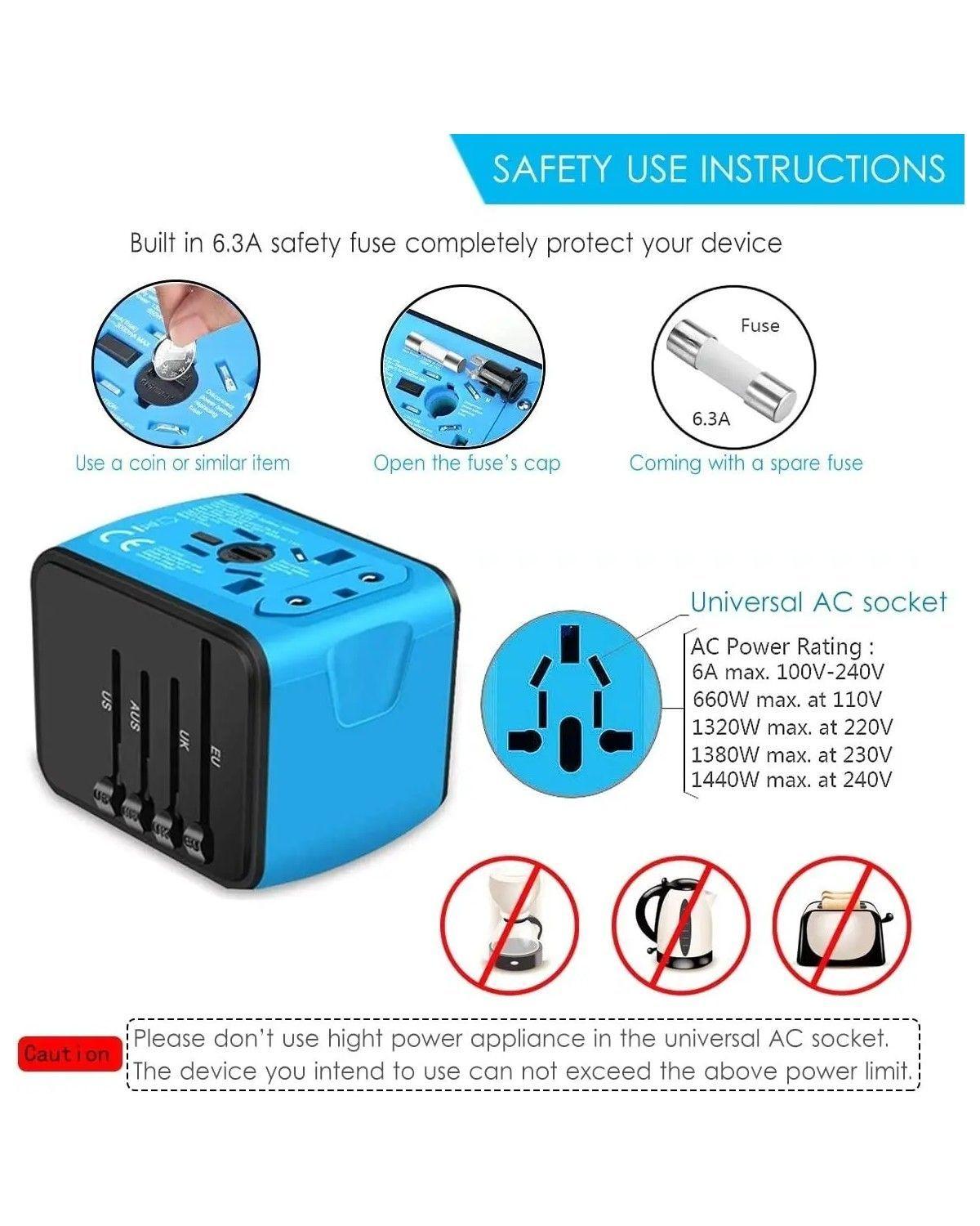 Enchufe Adaptador De Viaje Universal Todo En Uno 4 In 1-3