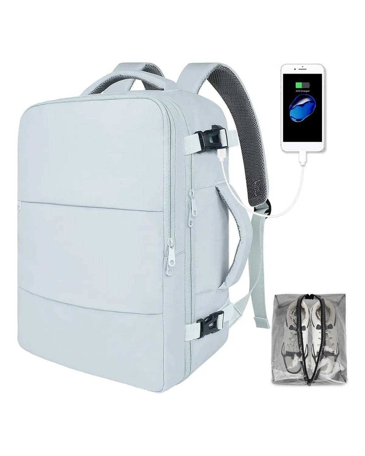 Mochila Impermeable 1001 Azul Para Laptop 15.6" Viaje Aprobado Avión-0
