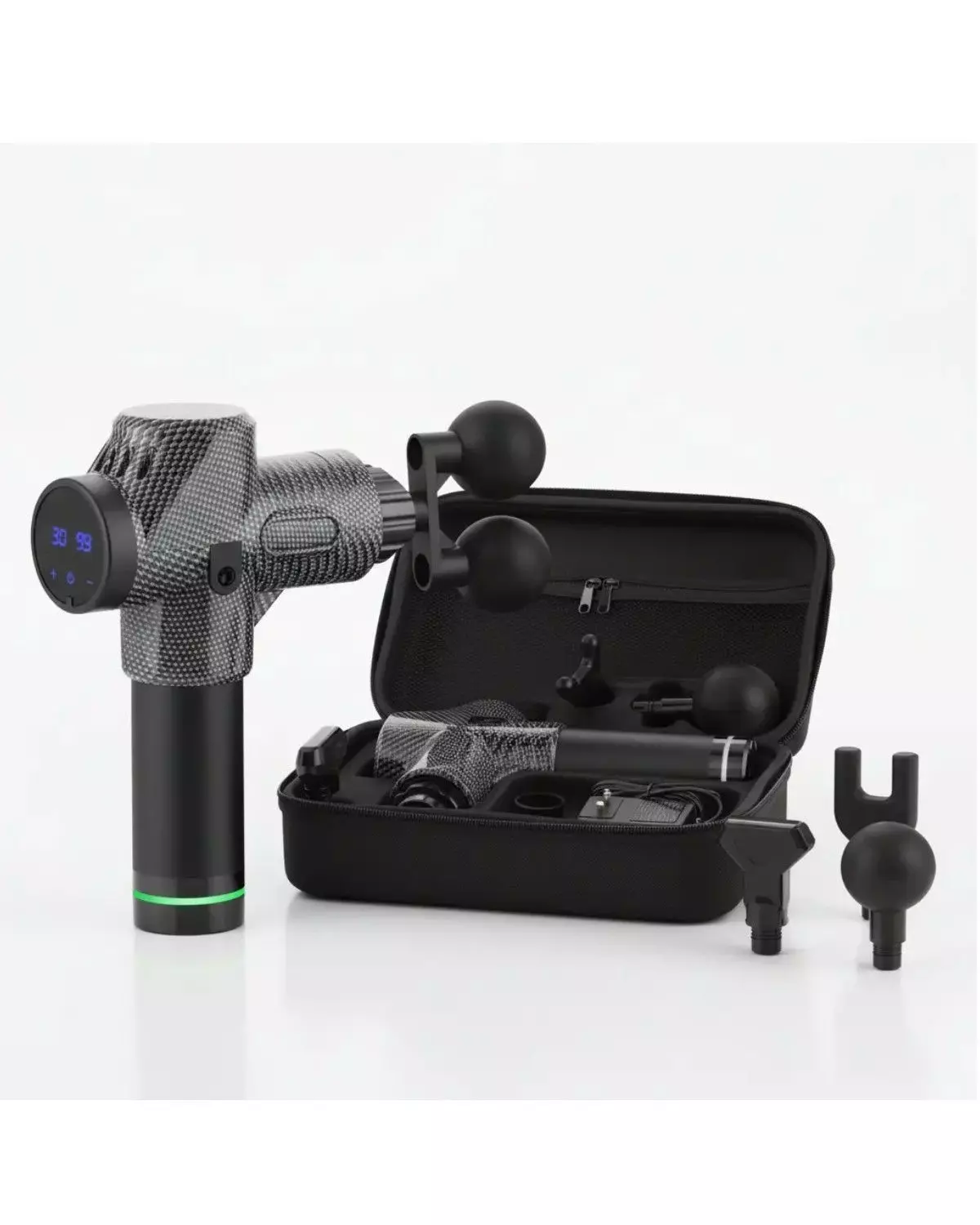 Pistola Masajeadora Muscular Profesional 7 Cabezas Usb-4