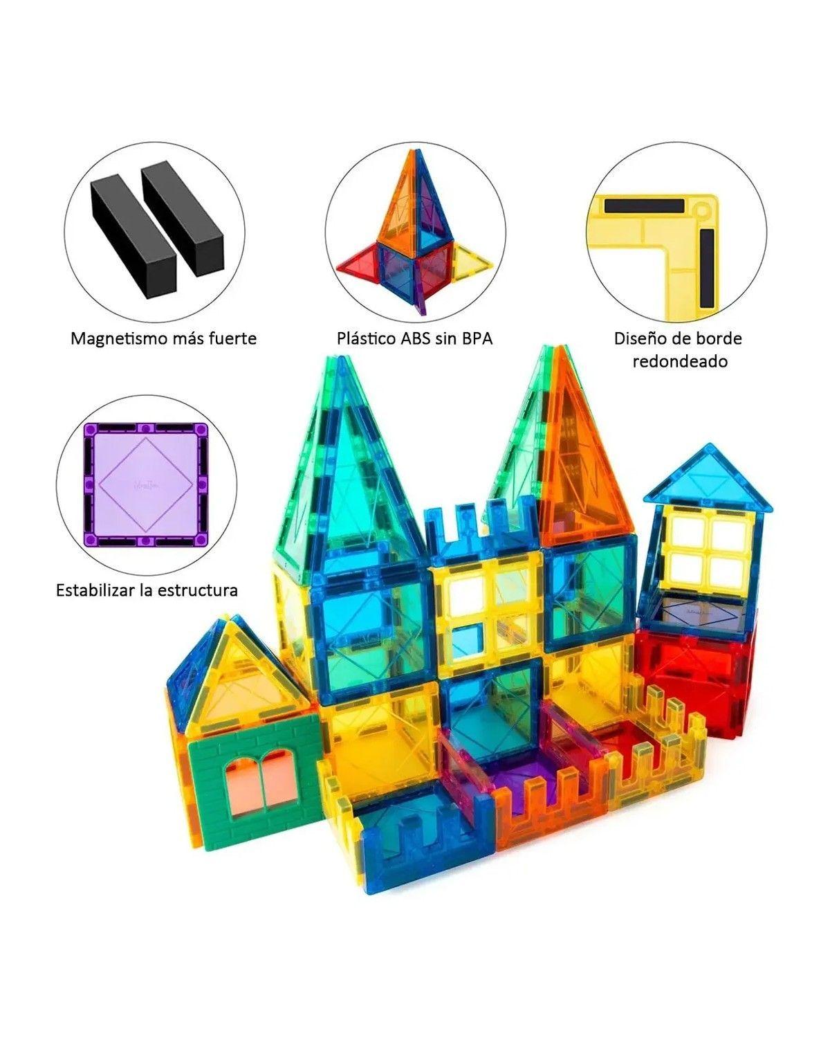 Set Còlourful Bloques Magnéticos Para Construir 60 Piezas-4