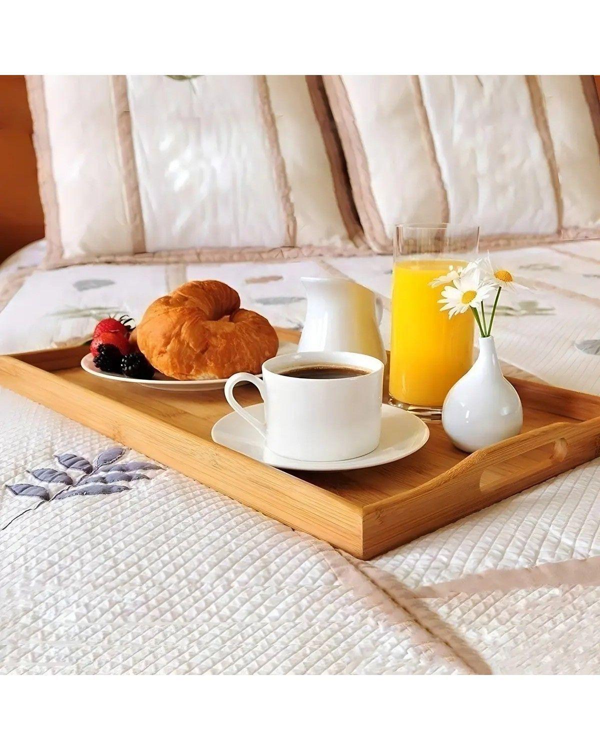 Bandeja De Cama Desayunador Madera Bambu Notebook-3