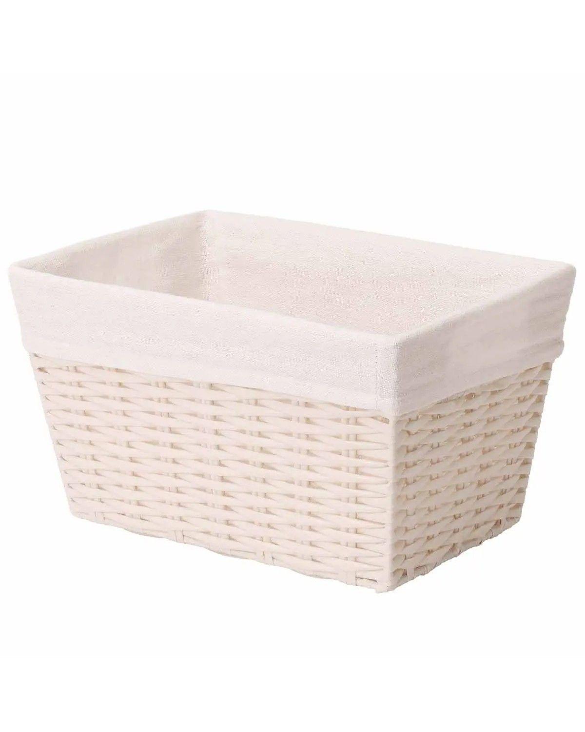 Canasto Cesta Organizadora Estilo Ratán Crema S-0