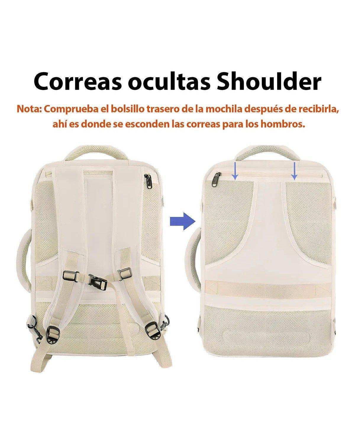 Mochila De Viaje e Impermeable, Expandible Antirrobo Grande Equipaje De Mano De 10 Kg-2
