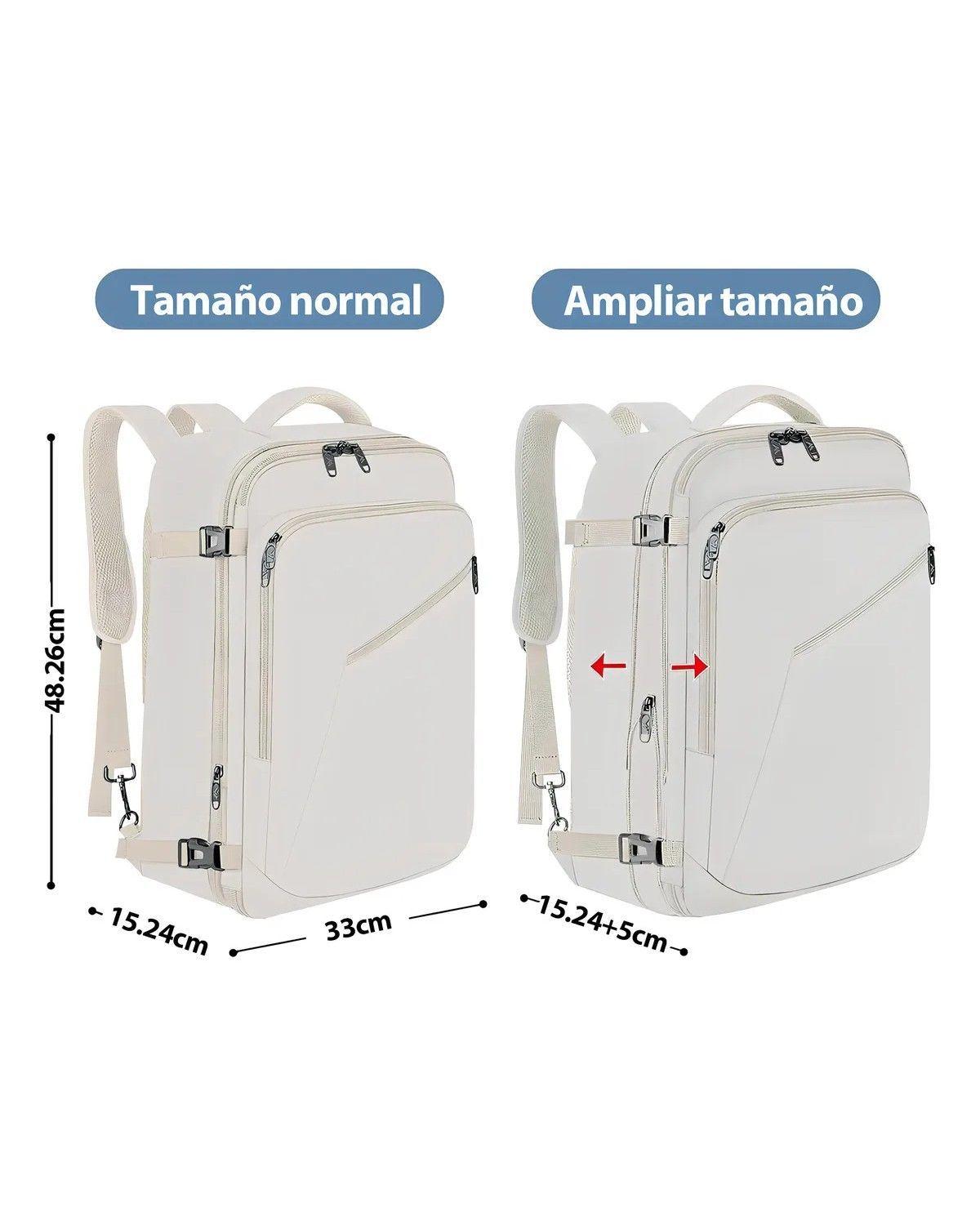 Mochila De Viaje e Impermeable, Expandible Antirrobo Grande Equipaje De Mano De 10 Kg-3