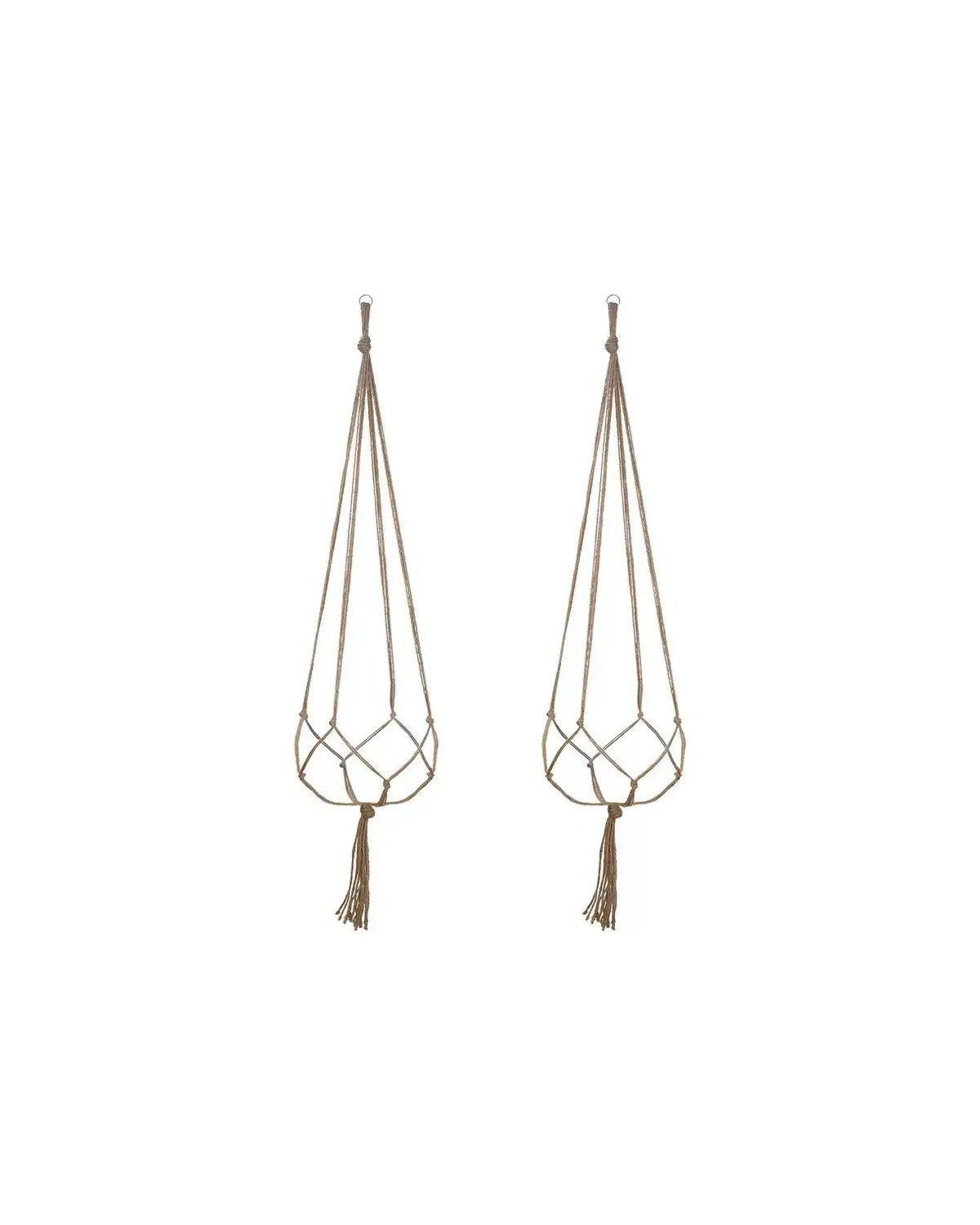 Juego De colgadores para Macetas De Flores Para Colgar Cuerda Y Gancho 4 Pcs-4
