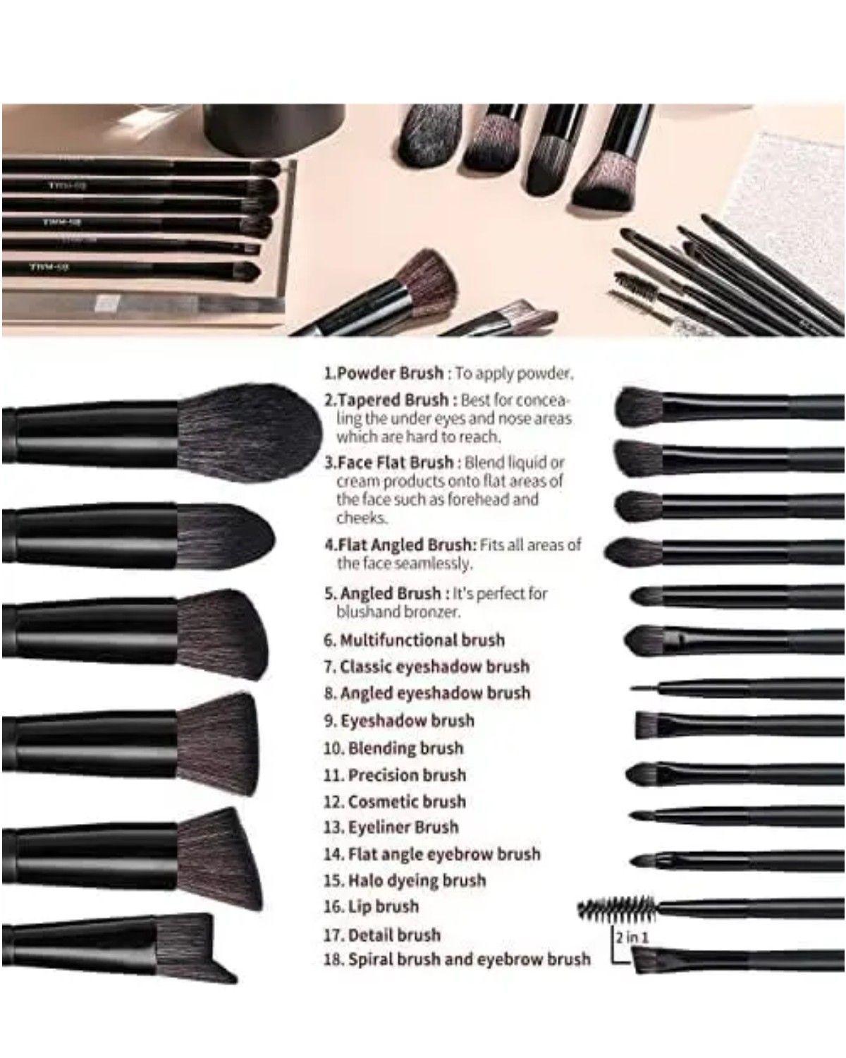 Set 18 Brochas De Maquillaje Profesionales Alta Calidad-2