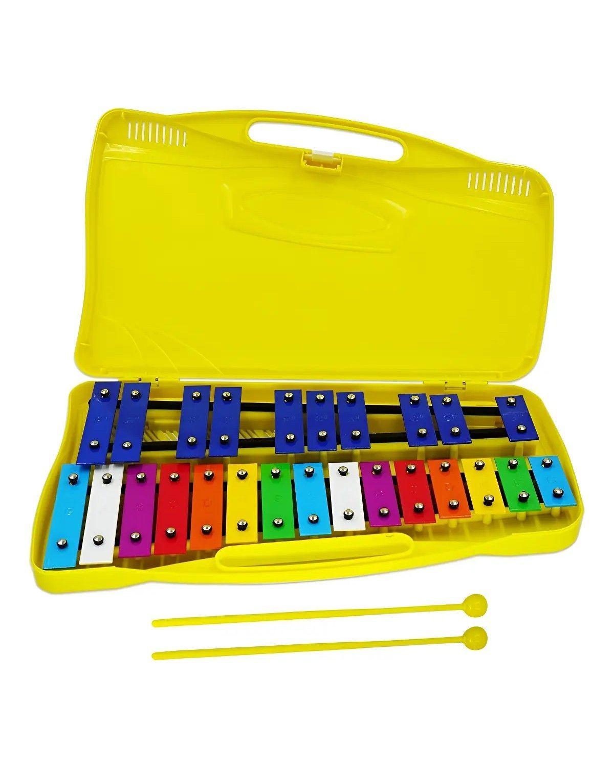 Metalofono Xilofono Metalico 25 Notas Color Amarillo-0