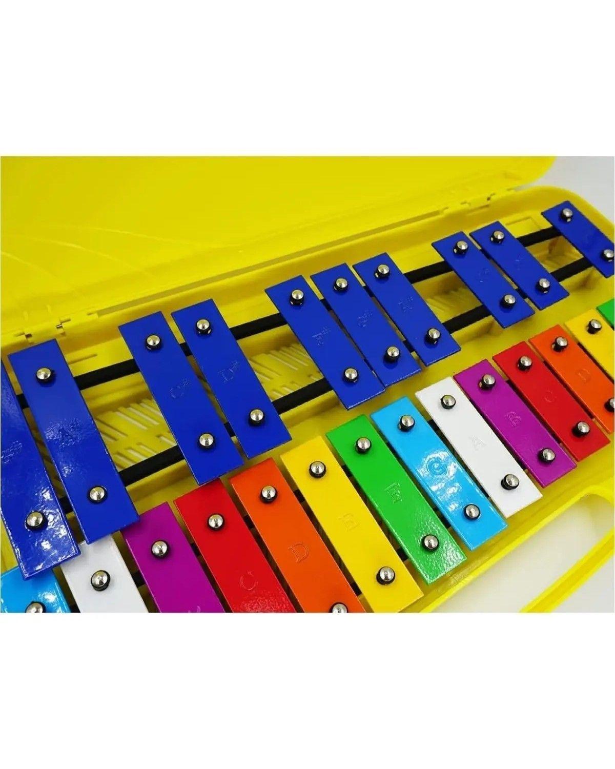 Metalofono Xilofono Metalico 25 Notas Color Amarillo-2