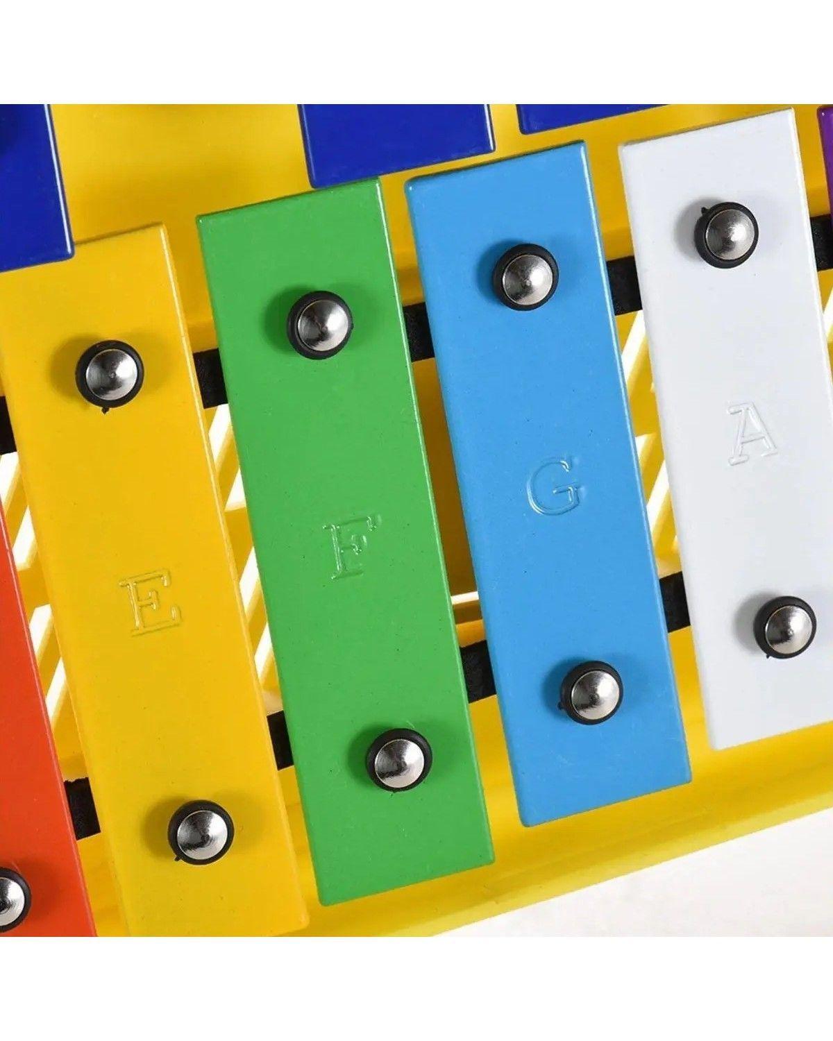 Metalofono Xilofono Metalico 25 Notas Color Amarillo-3
