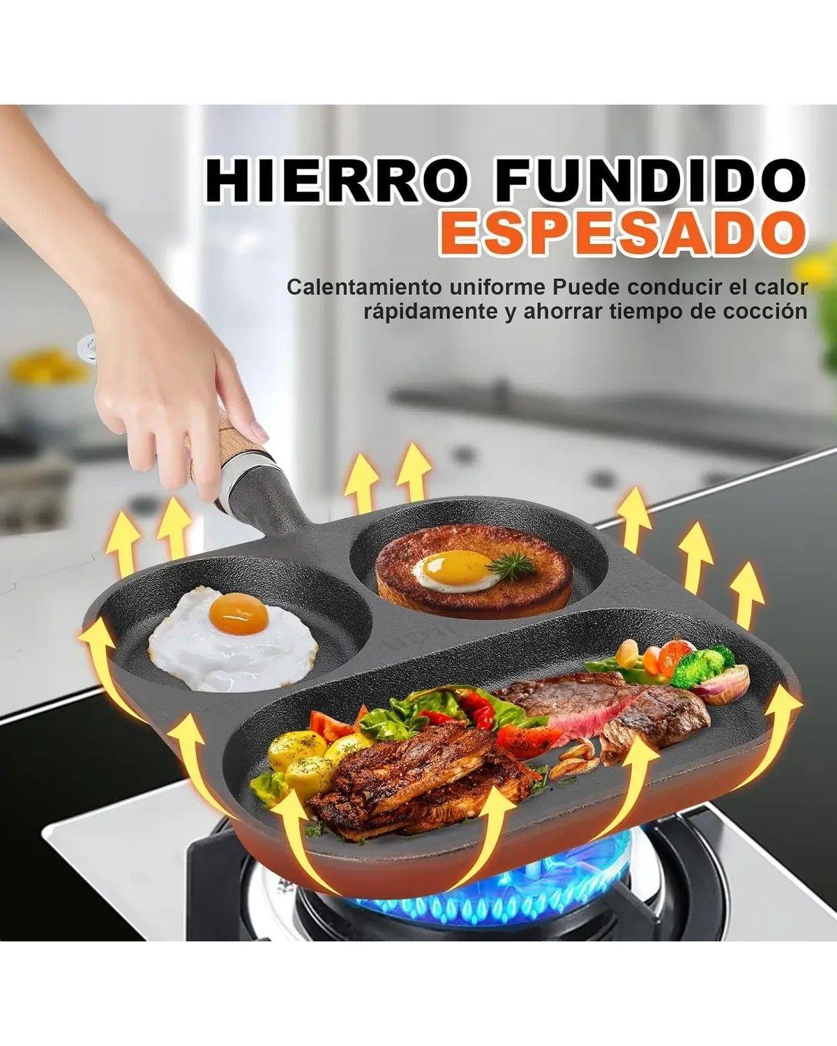 Sartenes De Hierro Fundido Juego De Sartenes 5 Piezas Negro-3