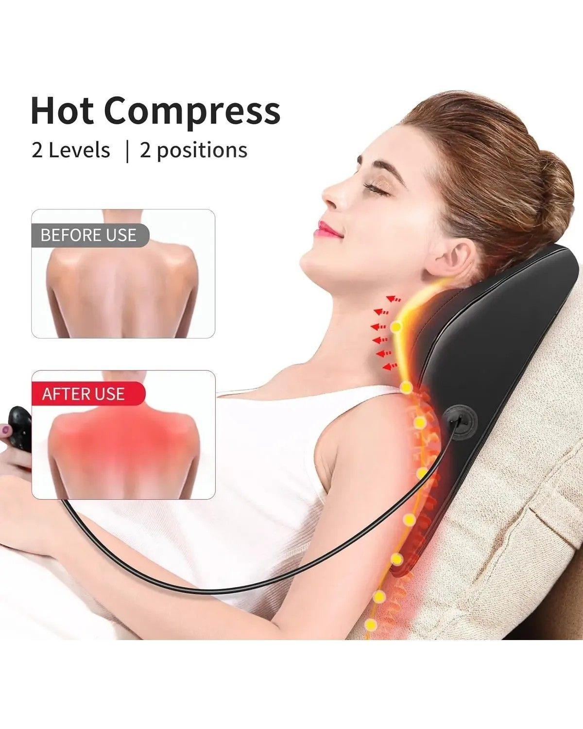Almohada Masajeadora Cuello Y Espalda Electrica Multifuncion-3