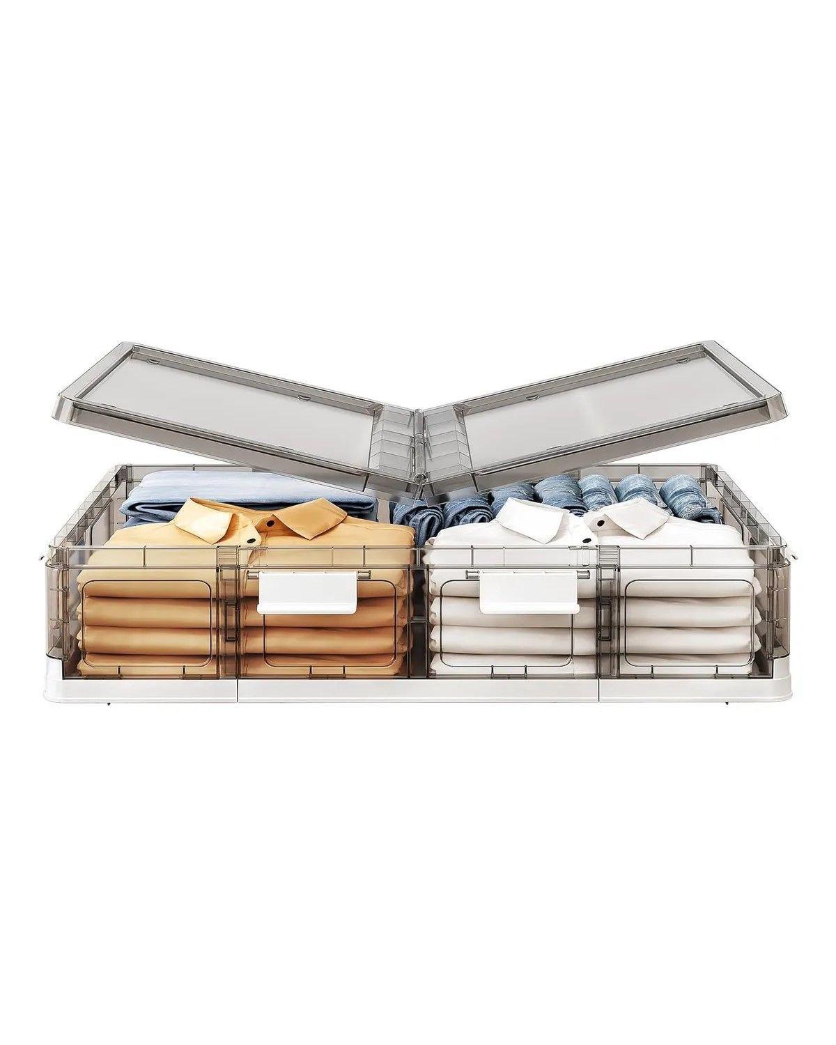 Cajas Organizadoras Plegables Apilables Con Tapa Con Ruedas-2