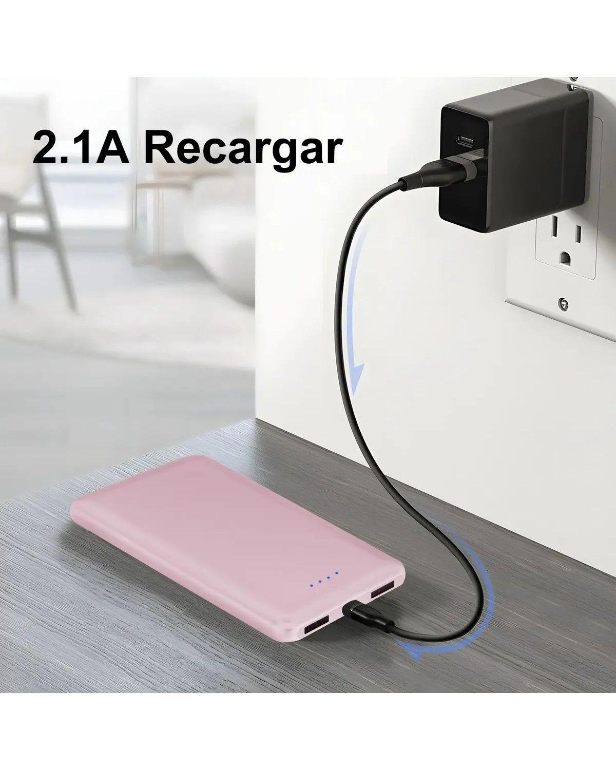 Cargador Portátil 10000mah Powerbank Batería Externa Colores Rosa-2