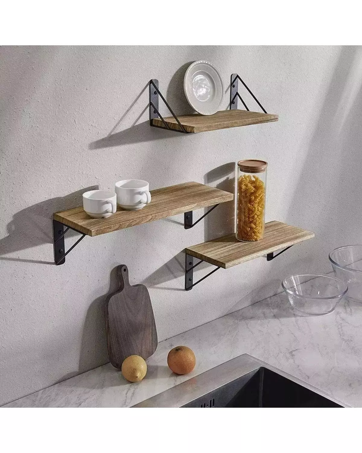 Repisas Flotantes Estante De Madera Multipropósito Para Baño-2
