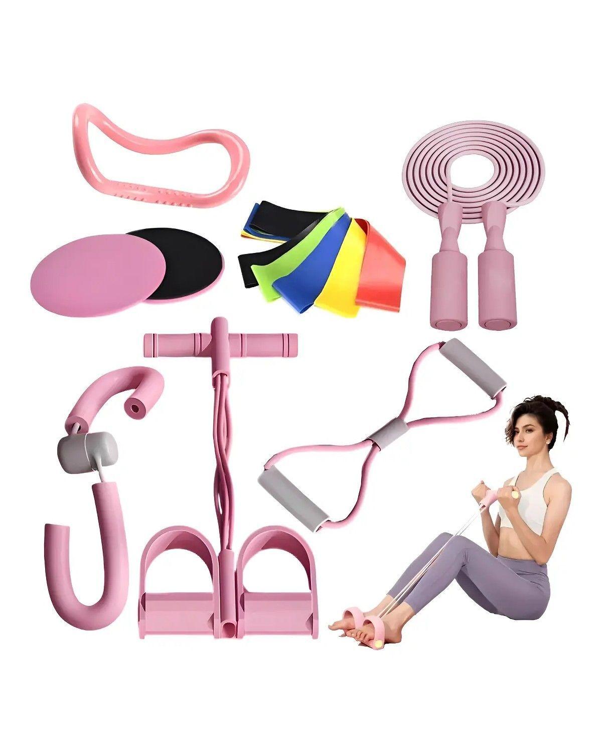 Pilates Y Yoga Bandas Elásticas De Resistencia Kit 11 Pzas-0