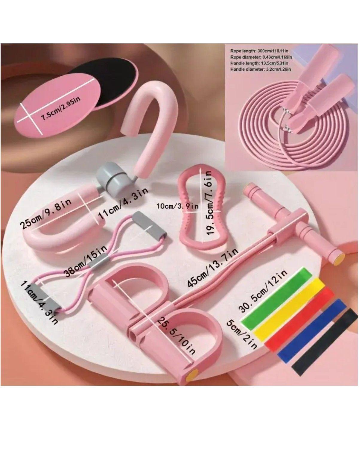 Pilates Y Yoga Bandas Elásticas De Resistencia Kit 11 Pzas-1