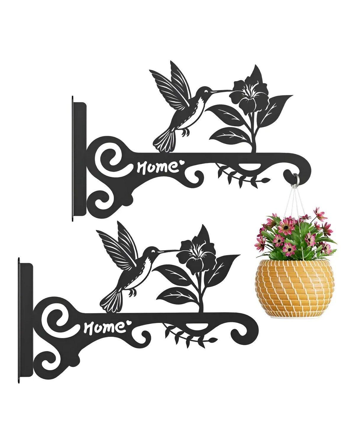 Soporte Para Plantas Colgantes 2 Ganchos De Pared De Hierro-0