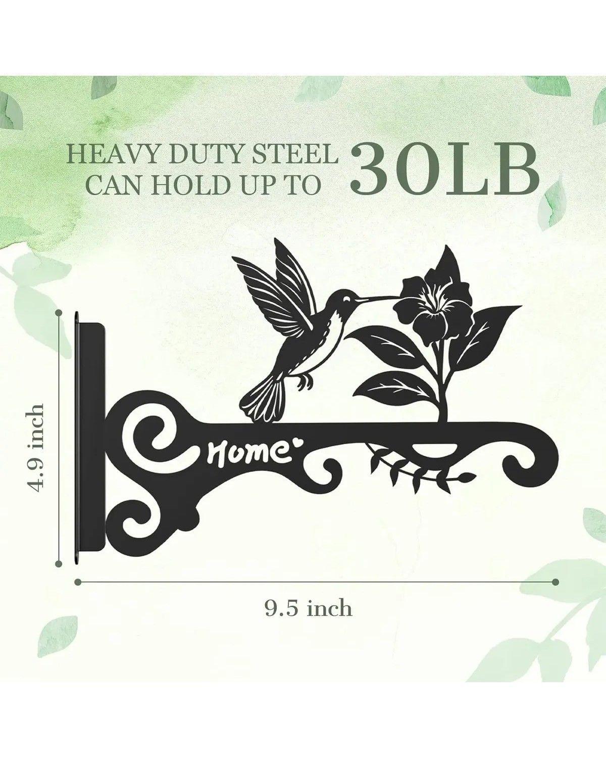 Soporte Para Plantas Colgantes 2 Ganchos De Pared De Hierro-1