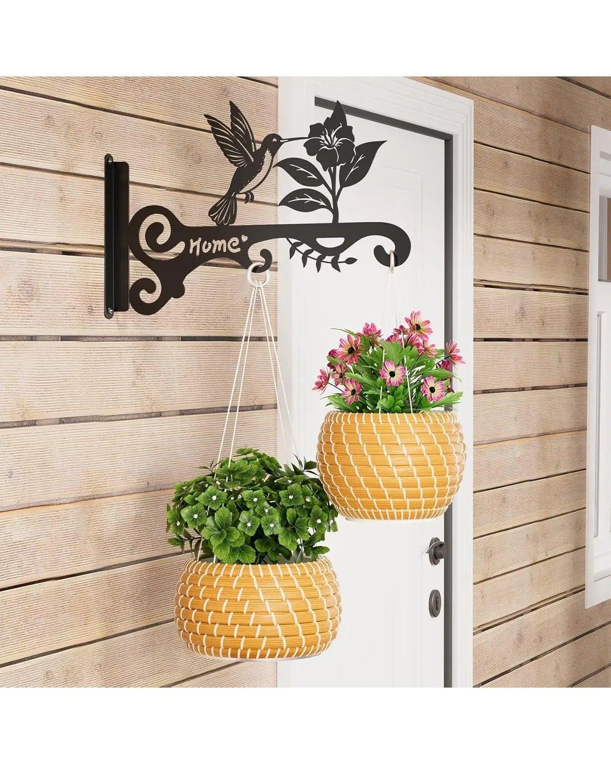 Soporte Para Plantas Colgantes 2 Ganchos De Pared De Hierro-2