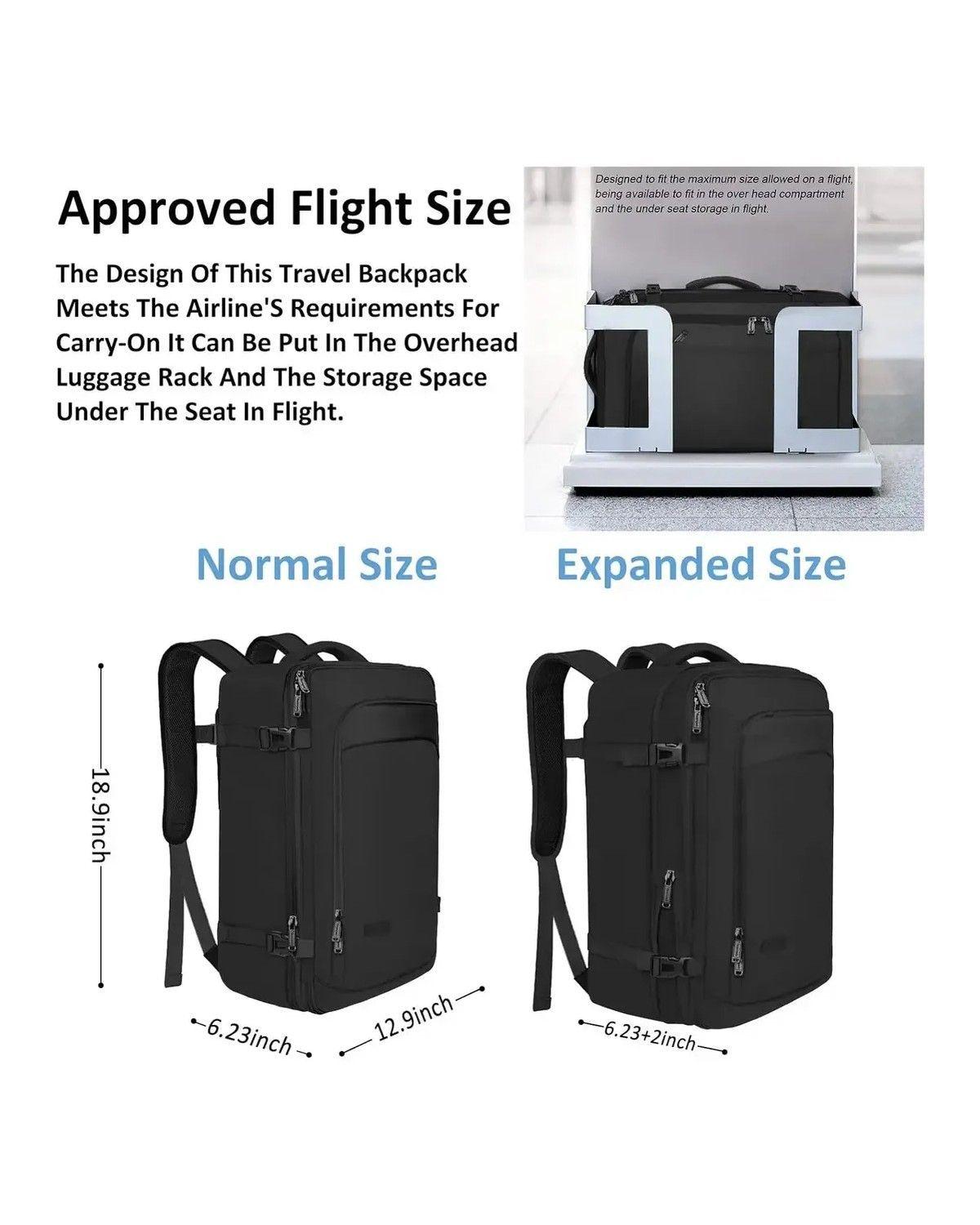 Mochila De Viaje Impermeable Para Hombre Y Mujer Maleta Expandible Antirrobo De 40 L Equipaje De Man-2