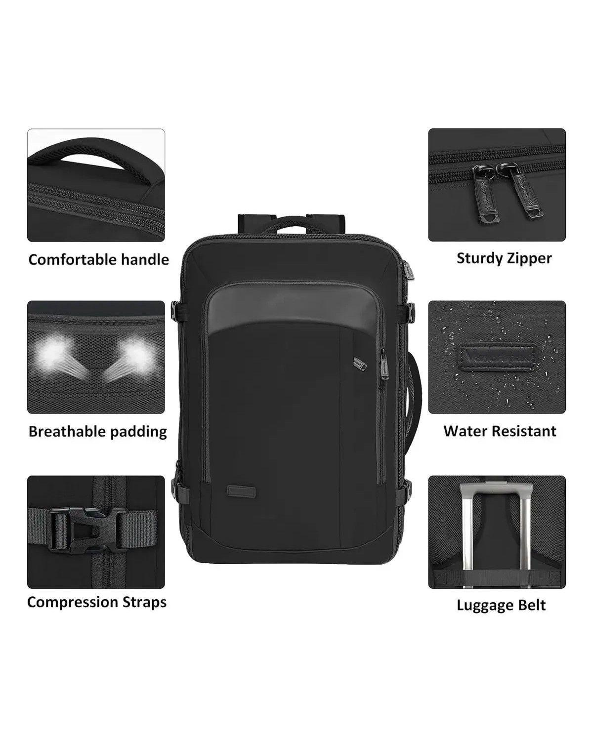 Mochila De Viaje Impermeable Para Hombre Y Mujer Maleta Expandible Antirrobo De 40 L Equipaje De Man-4