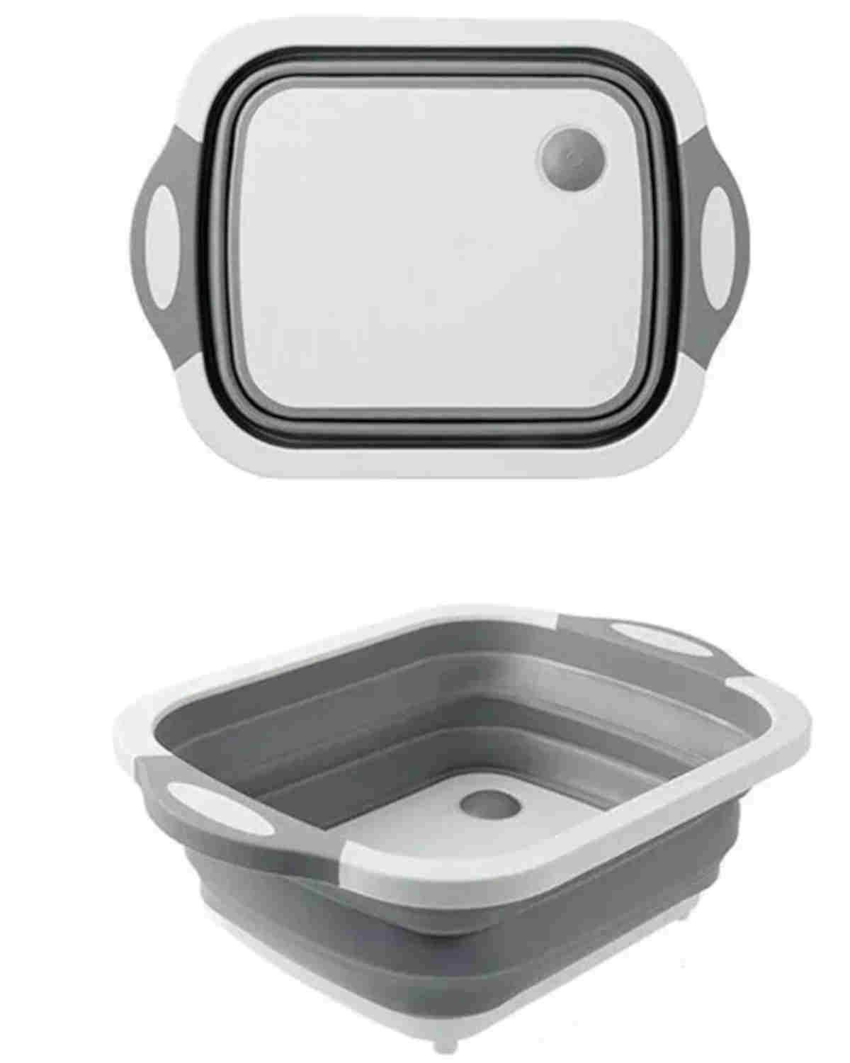 Tabla De Cortar 3 En 1 De Silicona Plegable Drenaje Cocina Multiuso-0