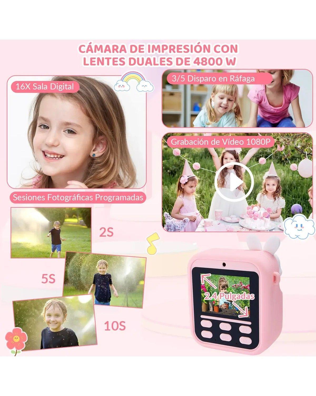 Cámara De Fotos Digital Para Niños Impresión Instantánea-1