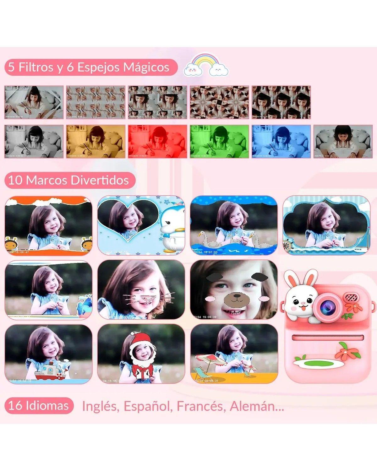 Cámara De Fotos Digital Para Niños Impresión Instantánea-2