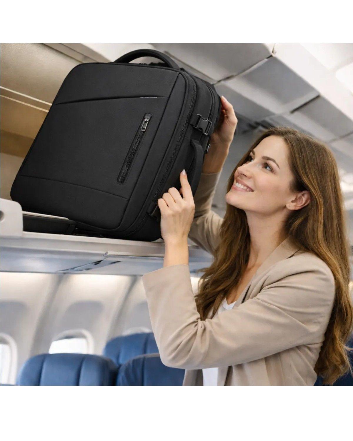 Mochila Viaje Avión Cabina Expandible Impermeable-2