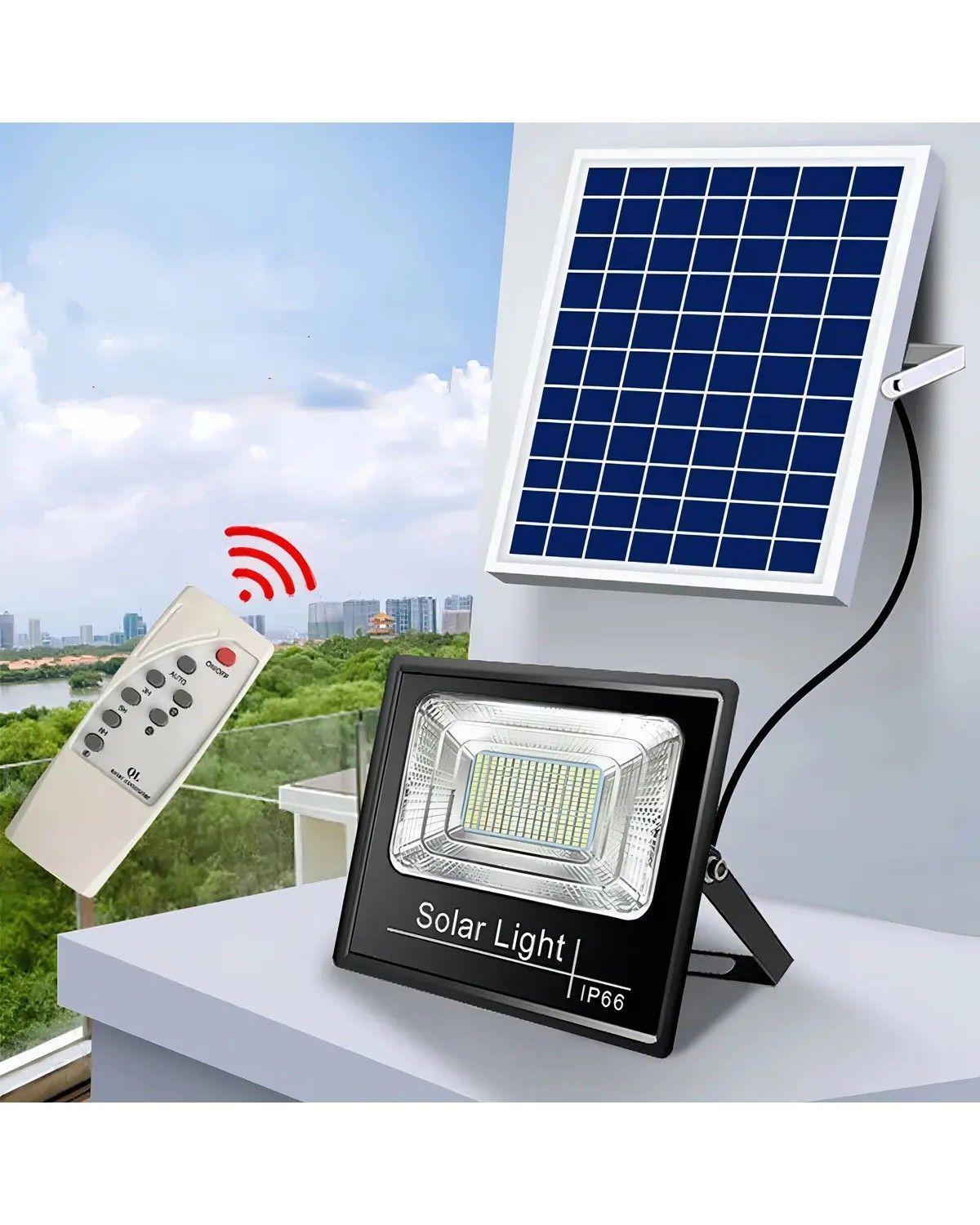 Foco Solar Led Blaco 100w Con Control Remoto Exteriores Color de la carcasa Negro Color de la luz Bl-2