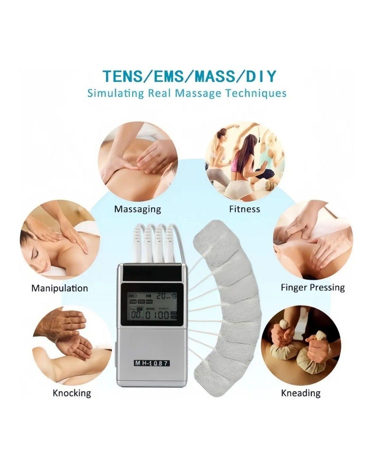 Masajeador Tens Electroestimulador 4 Parches Alivia El Dolor-3