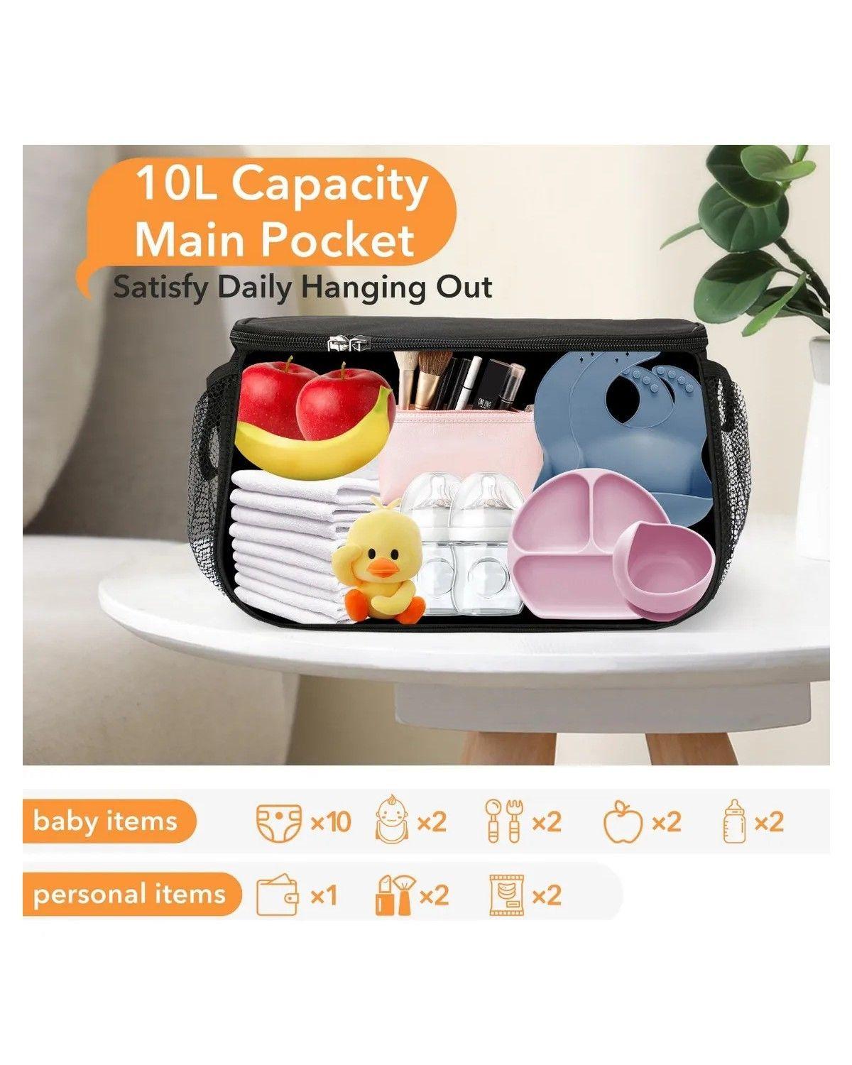 Bolsa Organizadora De Cochecitos Para Mamá Color Negro-3