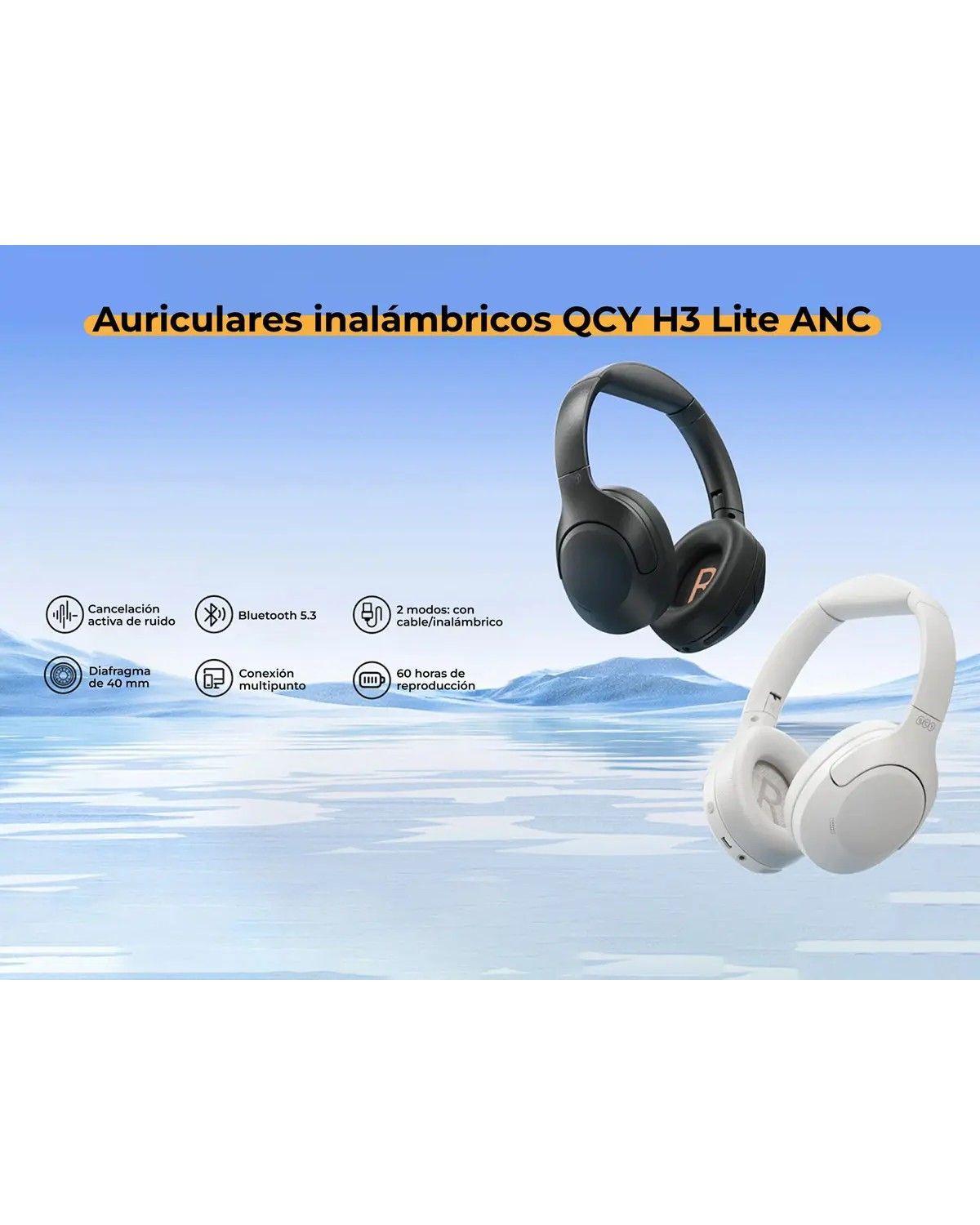Auriculares inalámbricos Bluetooth 5.3 H3 Lite Anc con micrófono, color blanco-2
