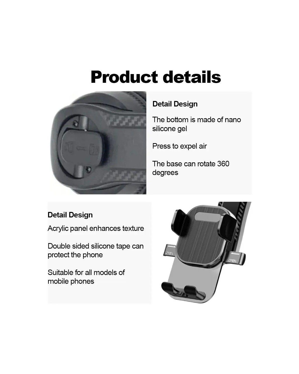 Soporte Celular Para Auto 360° Con Ventosa Firme Tablero-3