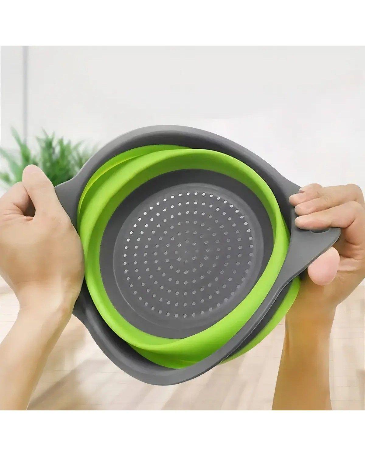 Colador Plegable Silicona Para Frutas Verduras Pasta-2