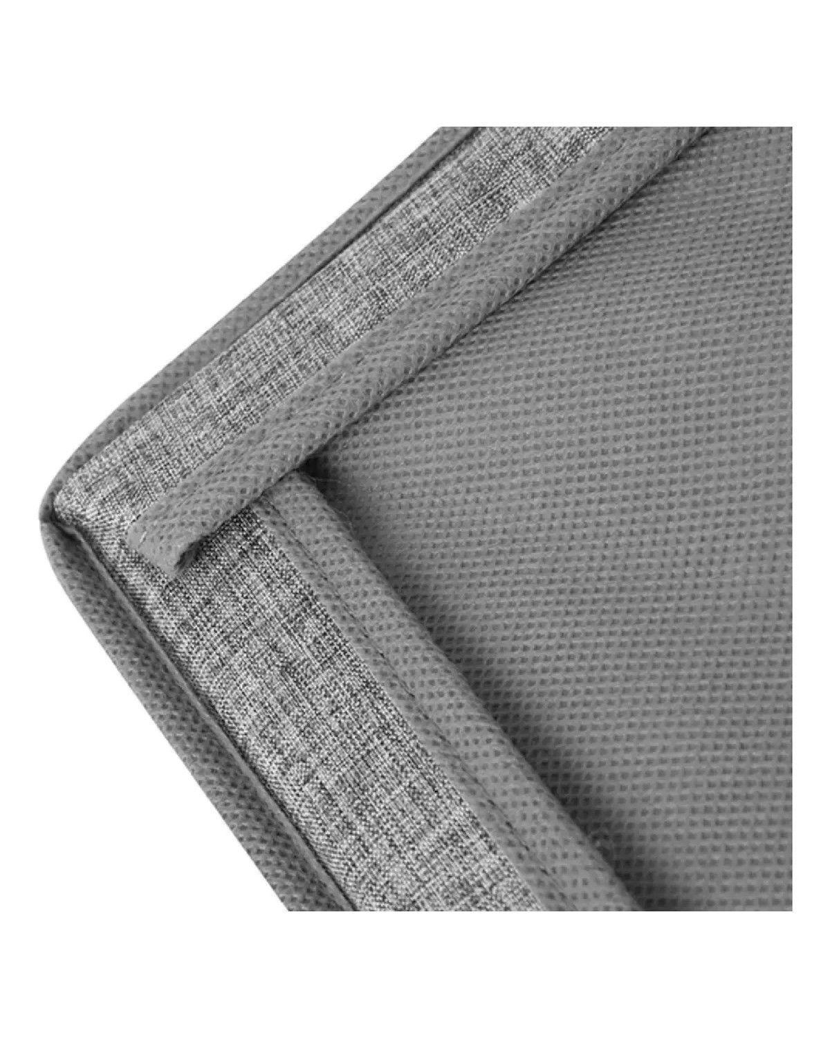 Pack 2 Cajas Organizadoras Plegable Grandes Con Tapa De Lino Color Gris Lisa-2