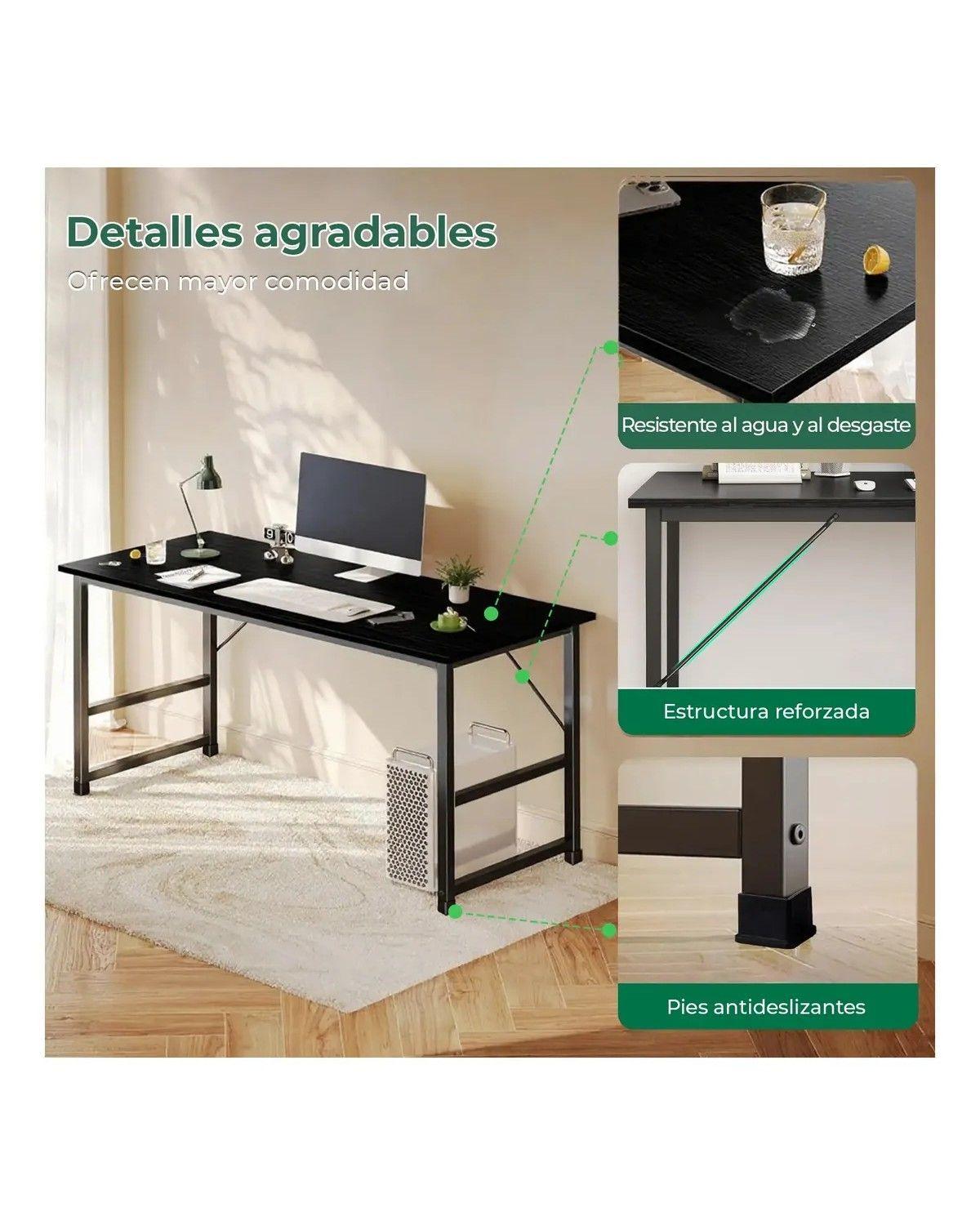 Mesa Escritorio Minimalista Oficina Moderno Negro 100cm-2