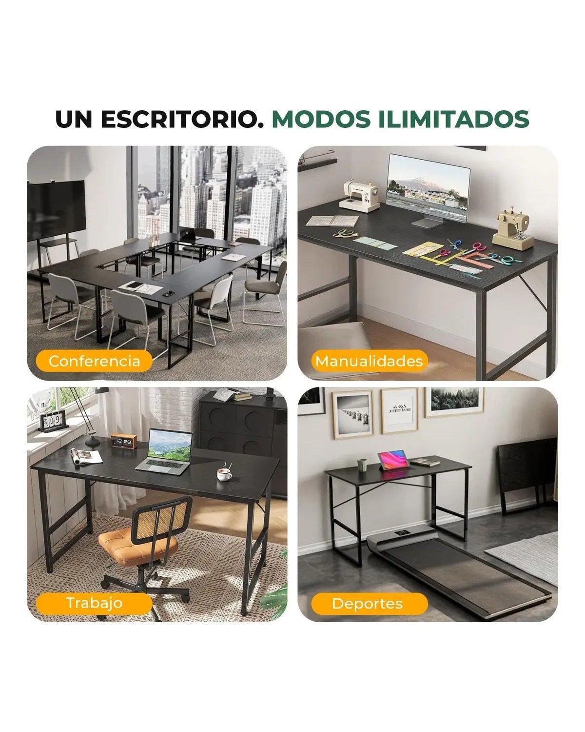 Mesa Escritorio Minimalista Oficina Moderno Negro 100cm-3