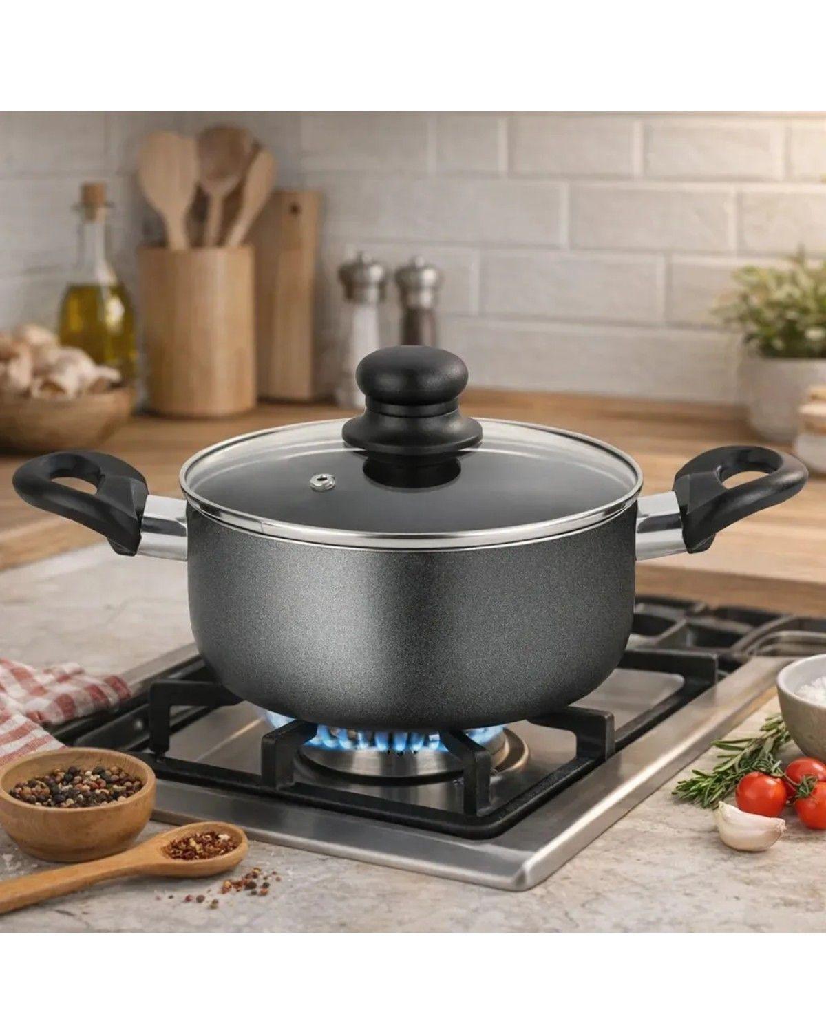 Olla Arrocera De 24 Cm Con Antiadhrente Gourmet Negro-2