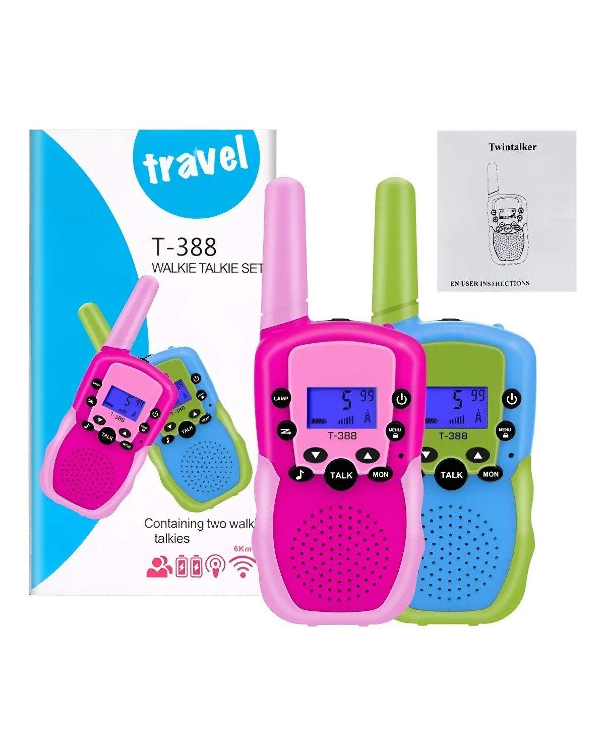 2 Radios Portátil Walkie Talkie Niños 22 Canal 3 Km Linterna-0