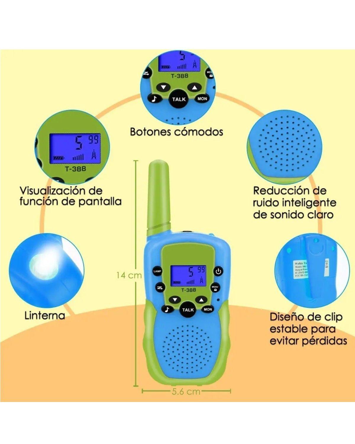 2 Radios Portátil Walkie Talkie Niños 22 Canal 3 Km Linterna-1