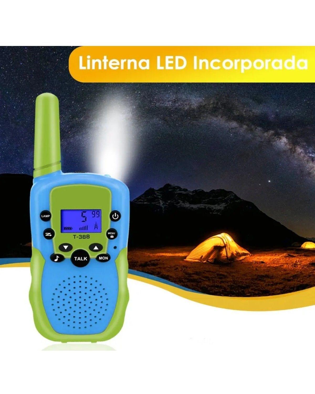 2 Radios Portátil Walkie Talkie Niños 22 Canal 3 Km Linterna-4
