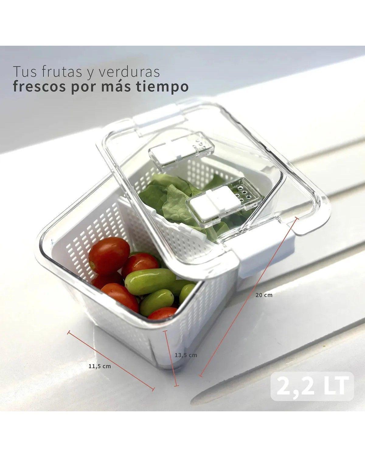 Organizador Refrigerador Con Cesta Mediana Color Blanco-2