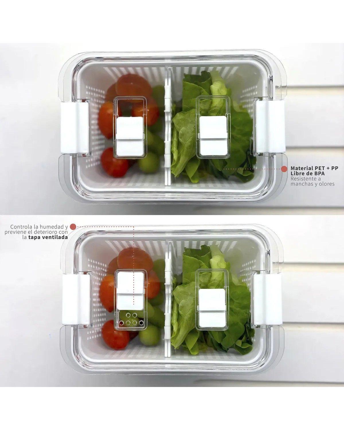 Organizador Refrigerador Con Cesta Mediana Color Blanco-4