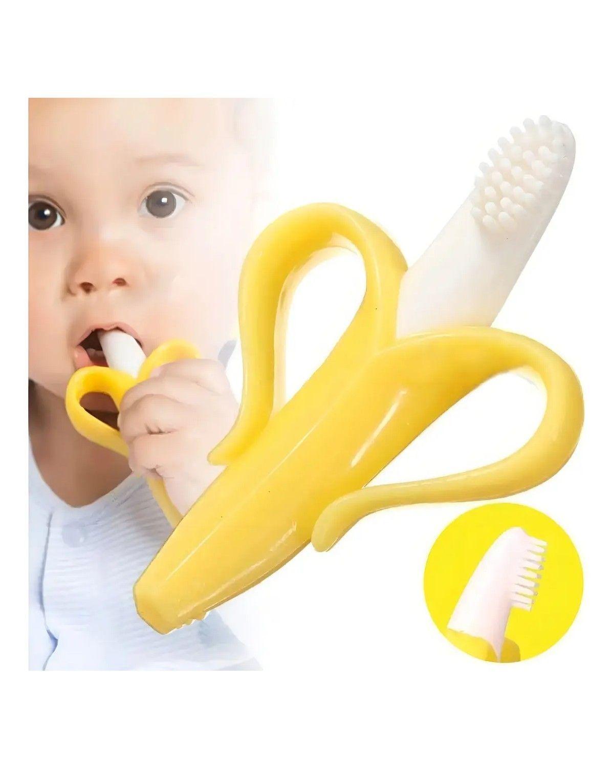 Mordedor Banana Para Bebés Con Cepillo De Dientes Silicona-3