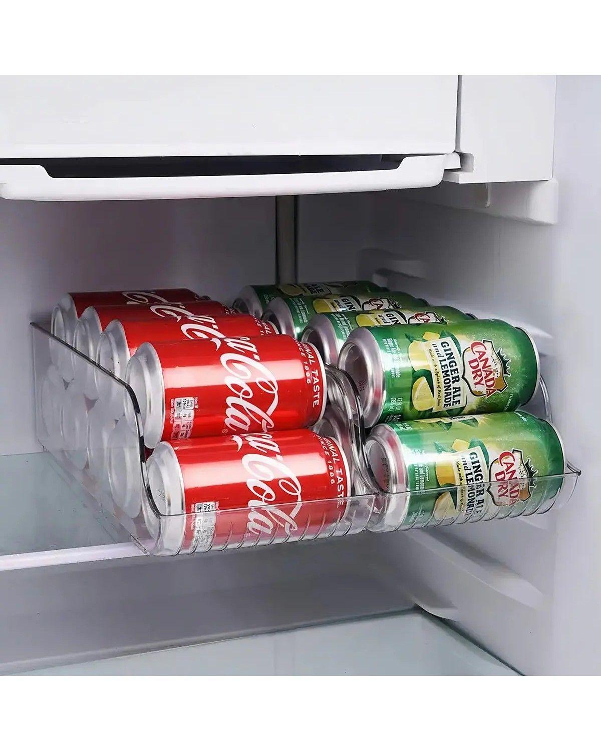Organizador Acrílico Transparente Para Latas De Refrigerador 35x13.8 cm-3