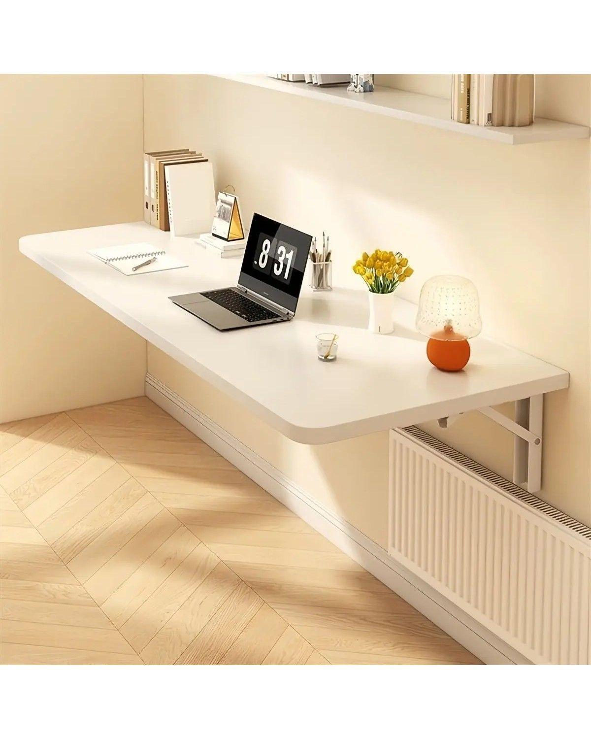 Estante Mesa Escritorio Plegable De Pared En Madera-1