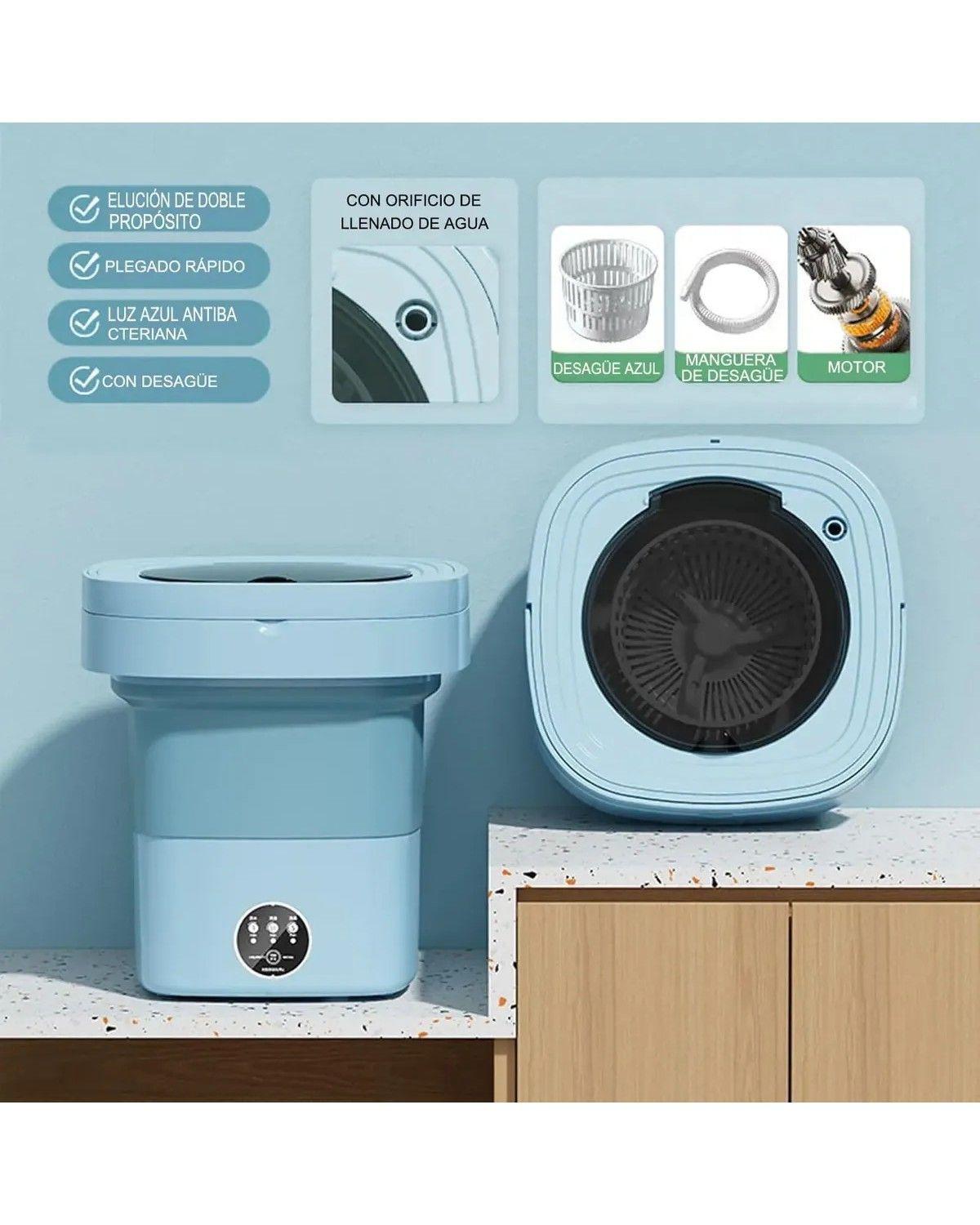 Mini Lavadora Portatil Plegable Centrifugado Ropa Pequeña-2