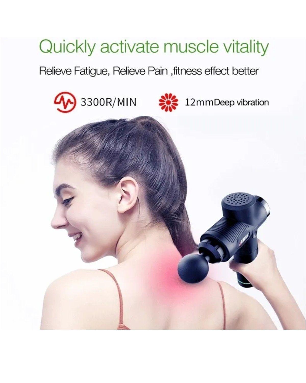 Masajeador Muscular Pistola Masaje 30 Velocidades Digital-4